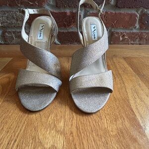 Nina Gold Glitter Heels